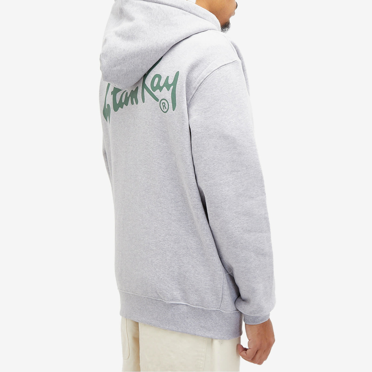 Stan Ray Men's OG Logo Hoodie in Grey Marl/Green