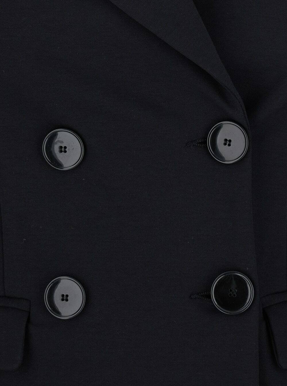 Merci Black Double-breasted Jacket With Peak Revers In Fabric Woman