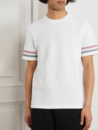 Thom Browne - Striped Cotton-Piqué T-Shirt - White