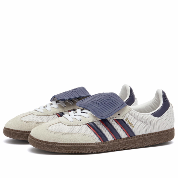 Photo: Adidas Samba LT in Crystal White/Dark Blue/Gum