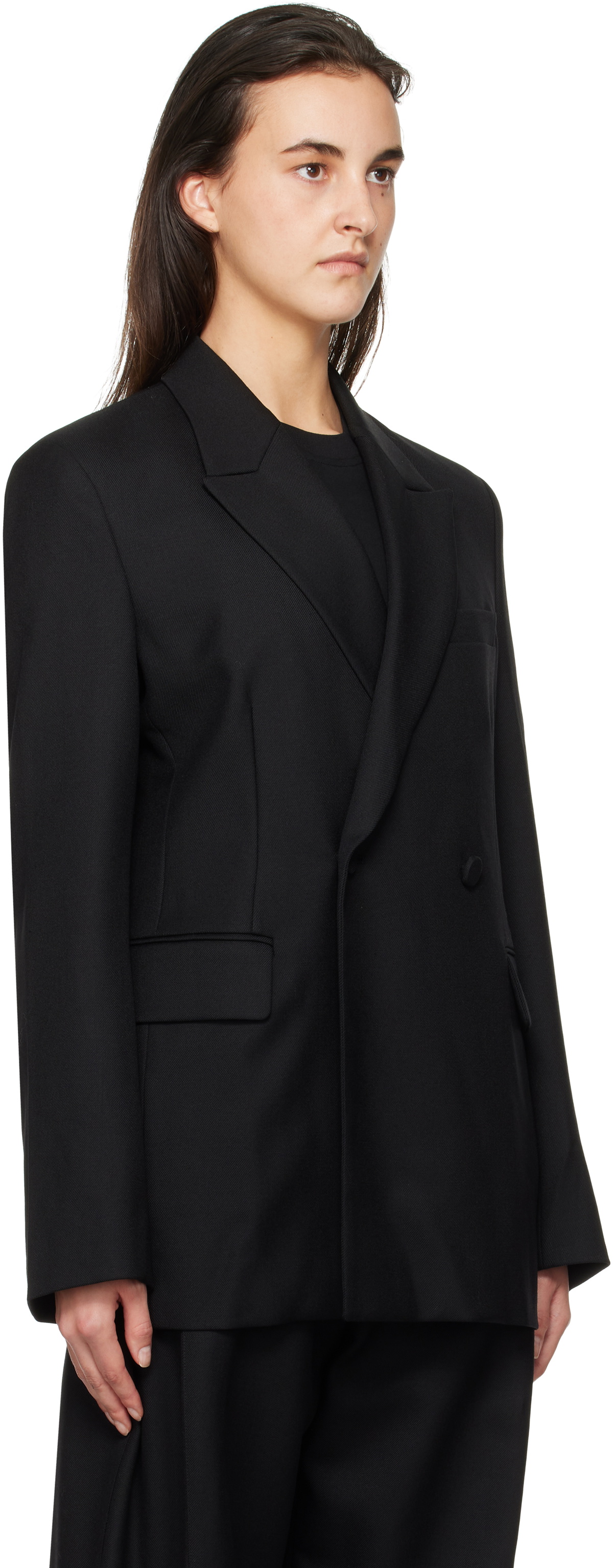 WOOYOUNGMI Black Wool Double Blazer
