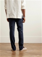 Lardini - Slim-Fit Straight-Leg Cotton-Blend Trousers - Blue