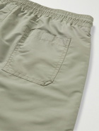 Brunello Cucinelli - Streaight-Leg Long-Length Logo-Embroidered Swim Shorts - Green