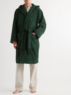 TEKLA - Organic Cotton-Terry Hooded Robe - Green