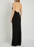 Nili Lotan Lita Halterneck Stretch-jersey Gown Black
