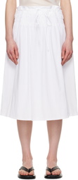 LE17SEPTEMBRE White Smocked Drawstring Midi Skirt