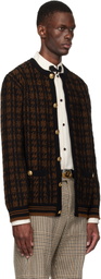 Valentino Brown & Black Wool Cardigan