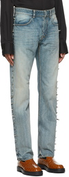 Givenchy Blue Vintage Denim Studded Jeans