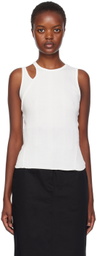 Mame Kurogouchi White Asymmetrical Tank Top
