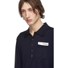Dsquared2 Navy Pocket Long Sleeve Polo