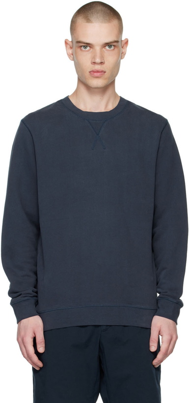 Photo: Sunspel Navy Cotton Sweatshirt