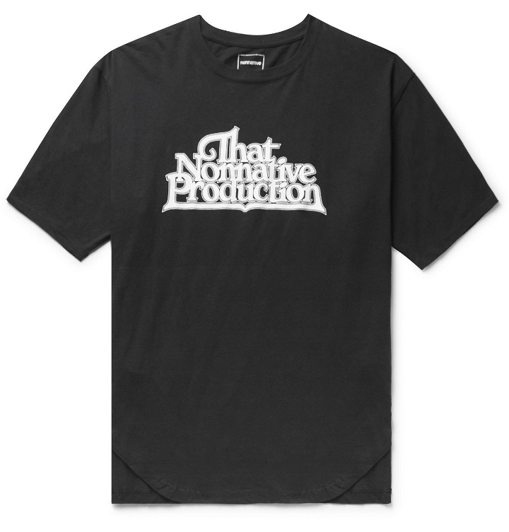 Photo: nonnative - Team Logo-Print Cotton-Jersey T-Shirt - Black