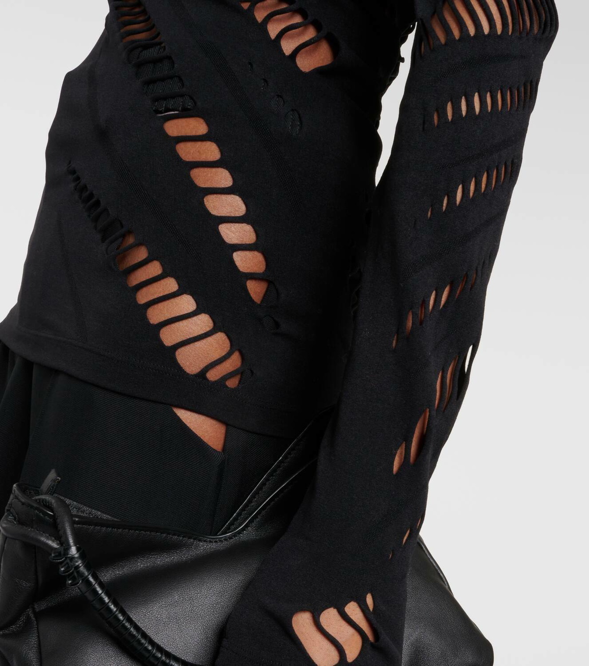 Mugler Cutout turtleneck jersey top Mugler