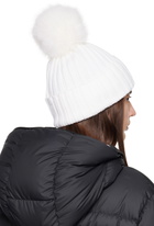 Moncler White Pom-Pom Beanie