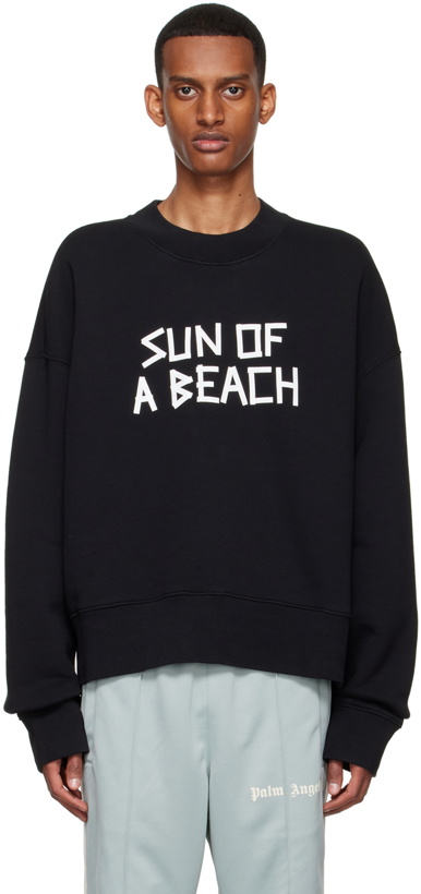 Photo: Palm Angels Black 'Sun Of A Beach' Sweatshirt