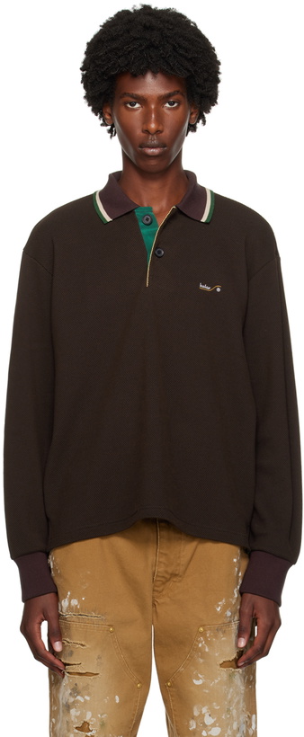 Photo: kolor Brown Striped Collar Polo