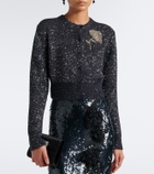 Erdem Cropped embellished alpaca-blend cardigan