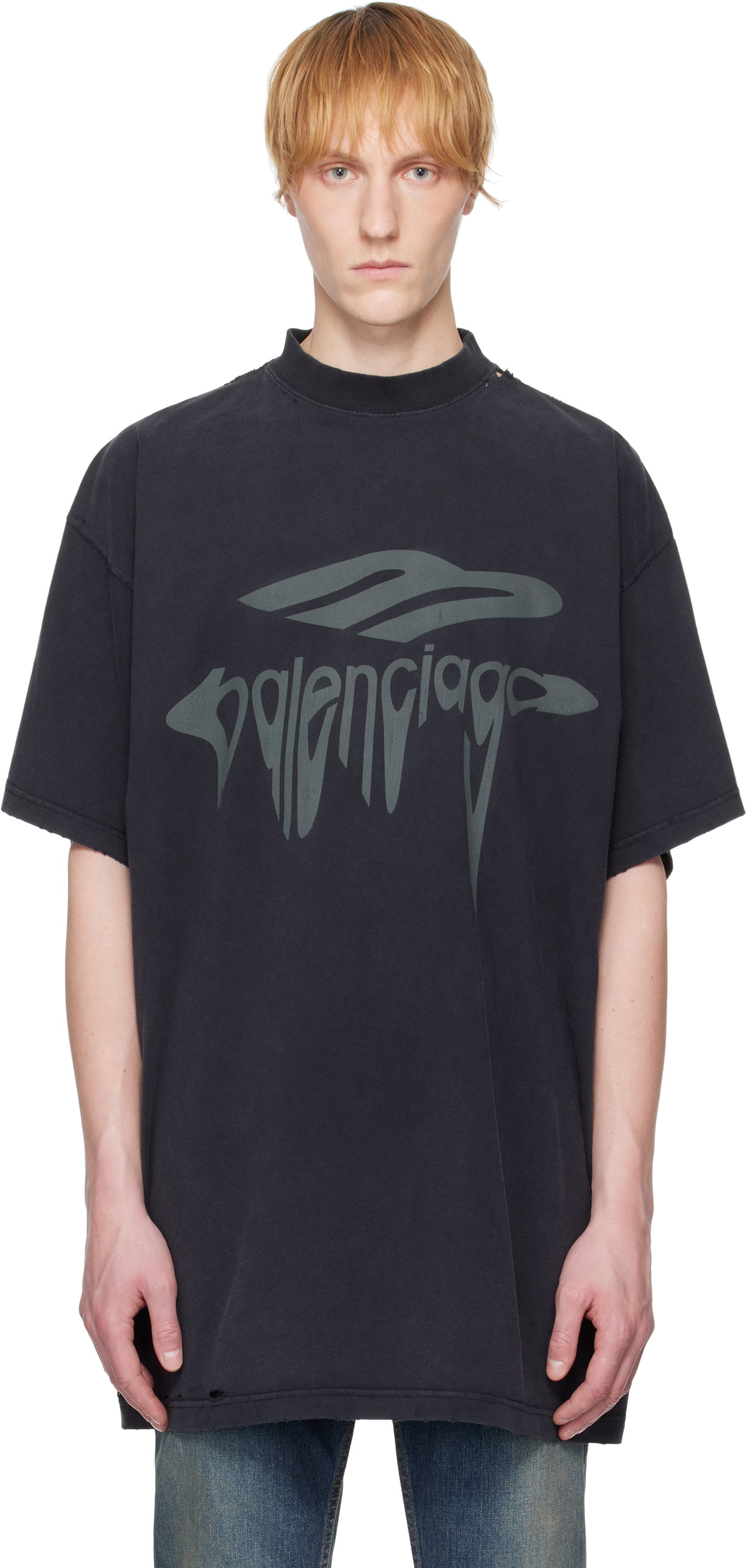 Balenciaga Black 3B Liquefied T-shirt Balenciaga Balenciaga Black 3B Liquefied T-shirt Balenciaga