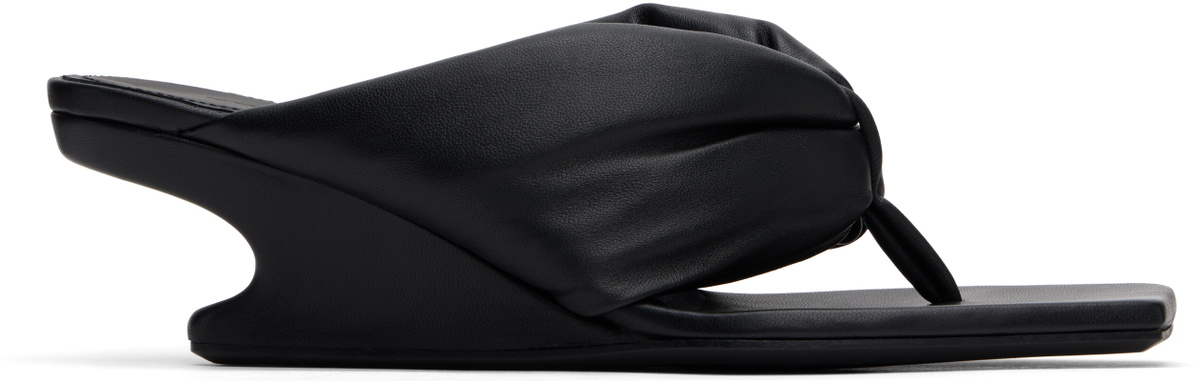 Rick Owens Black Hollywood Thong Cantilever 45 Heeled Sandals