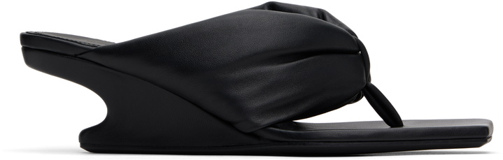 Photo: Rick Owens Black Hollywood Thong Cantilever 45 Heeled Sandals