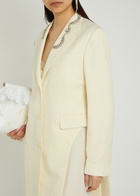 Simone Rocha Crystal-embellished Cut-out Woven Tailcoat Cream