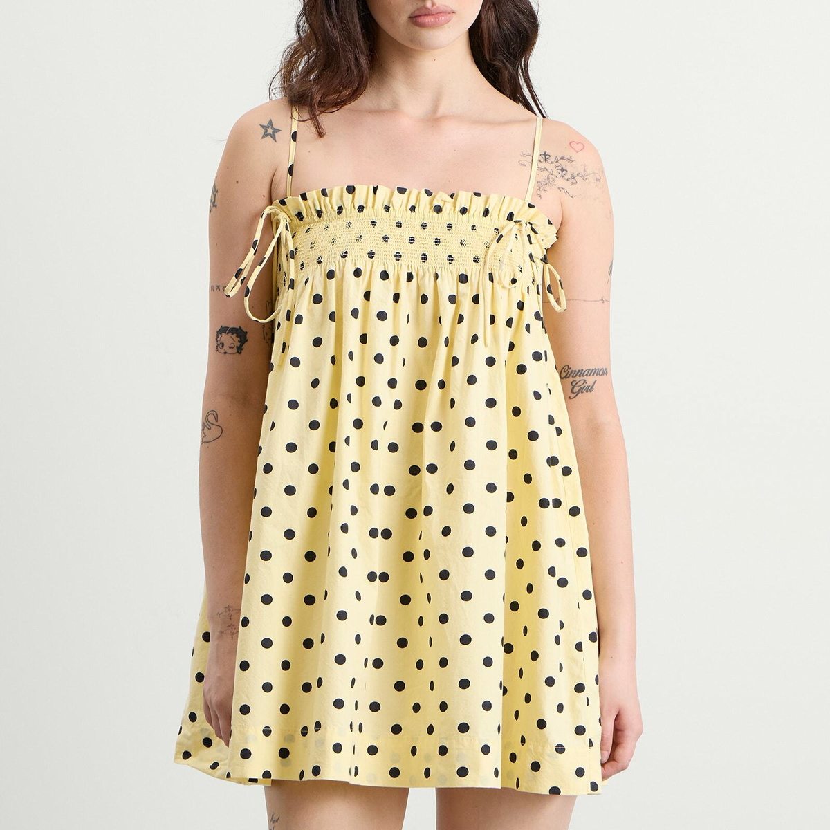 Damson Madder Women's Lilo Mini Dress in Yellow