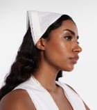 Faithfull Emilia lace-trimmed cotton head scarf