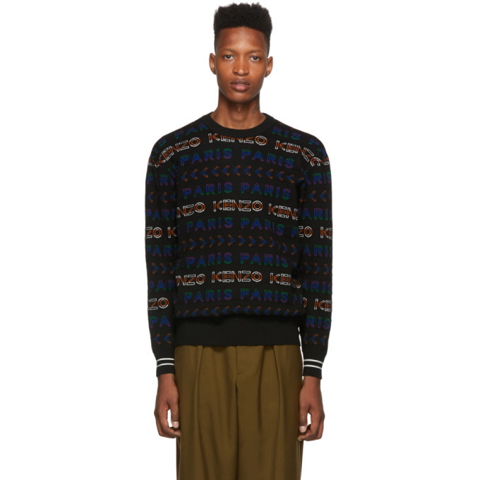 Photo: Kenzo Multicolor Wool All Over Logo Sweater
