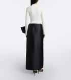 Simkhai Coralyne bow-detail knitted satin gown