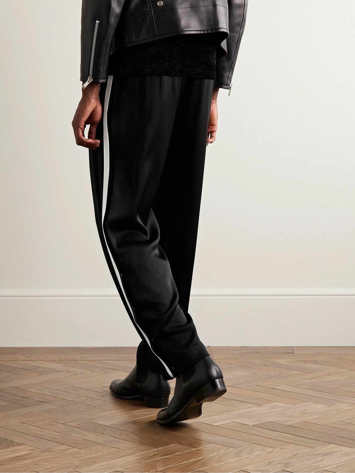 Flared sweatpants in satin crepe, Saint Laurent