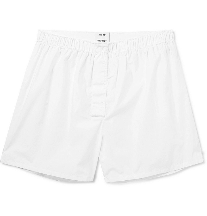 Photo: Acne Studios - Boxa Cotton-Poplin Boxer Shorts - White