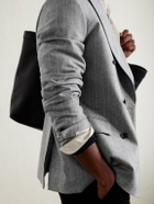 Kaptain Sunshine - Double-Breasted Pinstriped Wool Suit Jacket - Gray