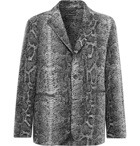 Engineered Garments - Snake-Print Textured-Knit Blazer - Gray