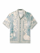 Versace - Barocco Sea Camp-Collar Printed Silk-Twill Shirt - Gray