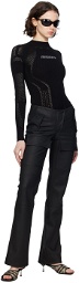 MISBHV Black Moto Faux-Leather Trousers