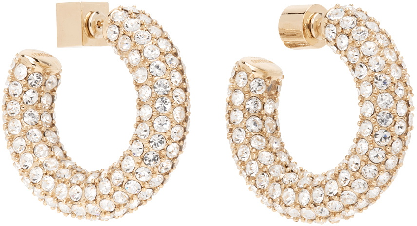 JACQUEMUS Gold Les Sculptures 'Les créoles strass' Earrings