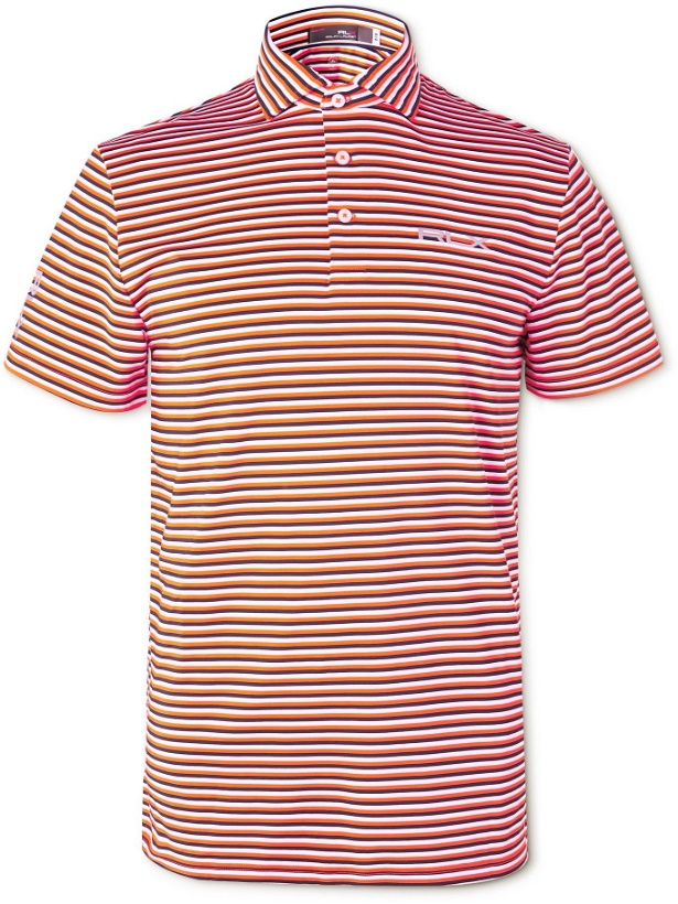 Photo: RLX Ralph Lauren - Airflow Striped Stretch-Jersey Golf Polo Shirt - Orange - S