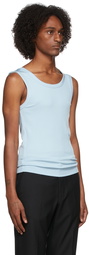 Dries Van Noten Blue Ribbed Tank Top