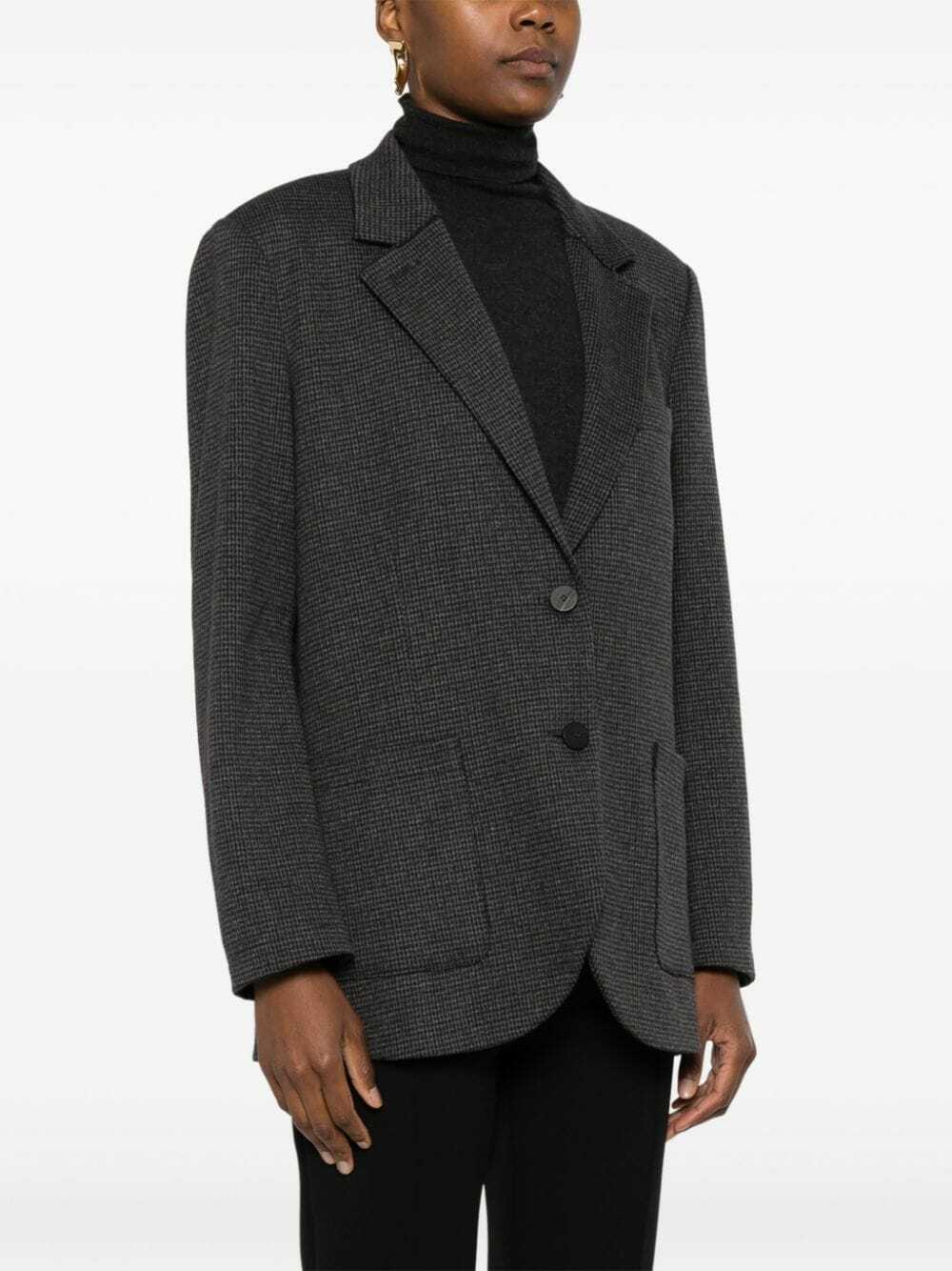 HARRIS WHARF CREPE BLAZER WITH SHOULDER PADS