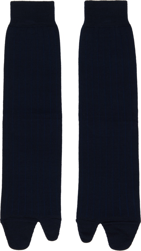Photo: Maison Margiela Navy Tabi Socks