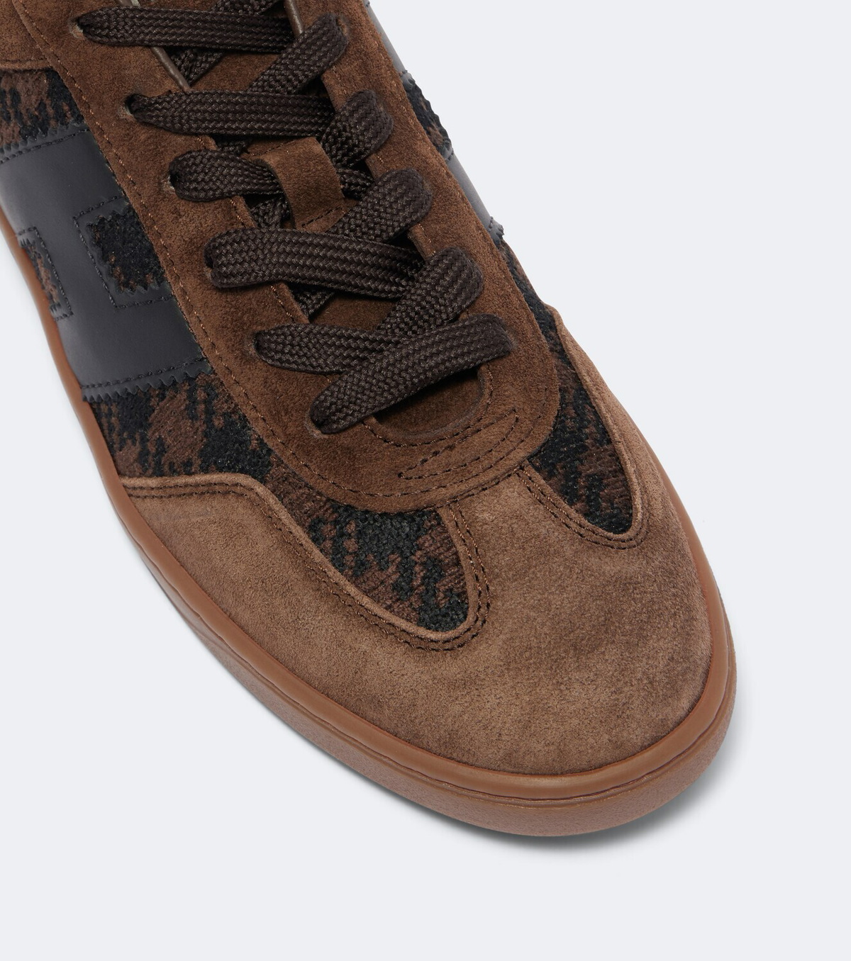 Hogan H647 leather-trimmed suede sneakers