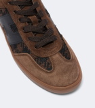 Hogan H647 leather-trimmed suede sneakers