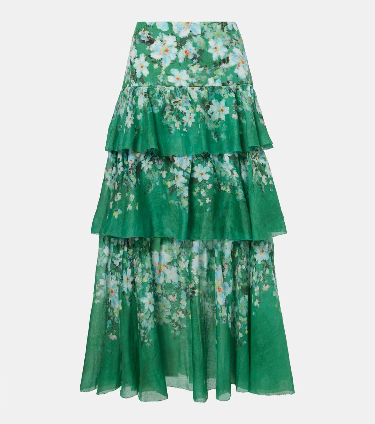 【Zimmermann】Everley tiered ramie midi skirt Zimmermann Everley tiered ramie midi skirt Zimmermann