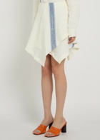 JW Anderson Asymmetric Stripe-jacquard Linen Mini Skirt Off White