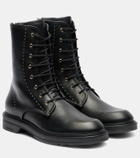 Max Mara Urbancombat leather combat boots