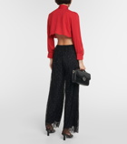 Gucci GG crystal-embellished tulle pants