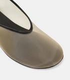 Khaite Marcy leather-trimmed mesh ballet flats