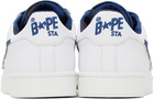 BAPE White & Navy Skull Sta Sneakers