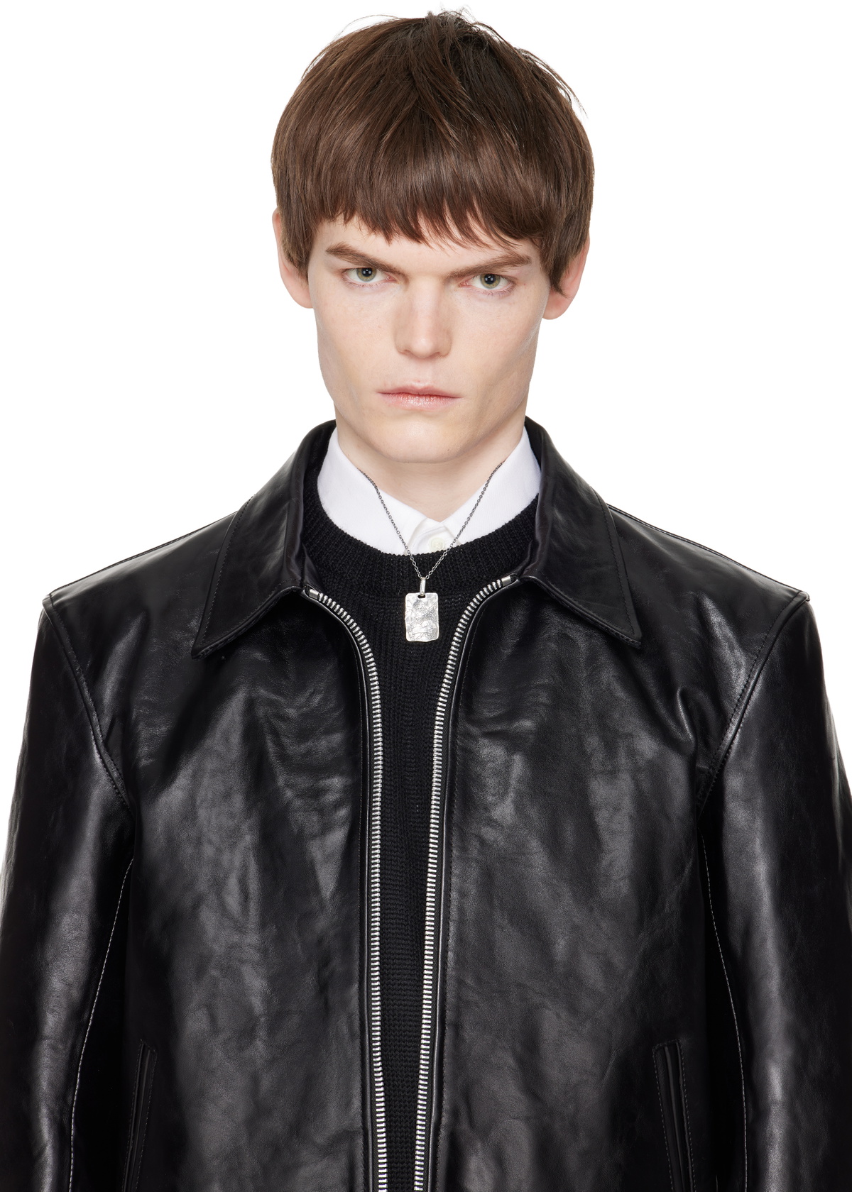 YOHJI YAMAMOTO Devil & Angel Plate Pendant Necklace