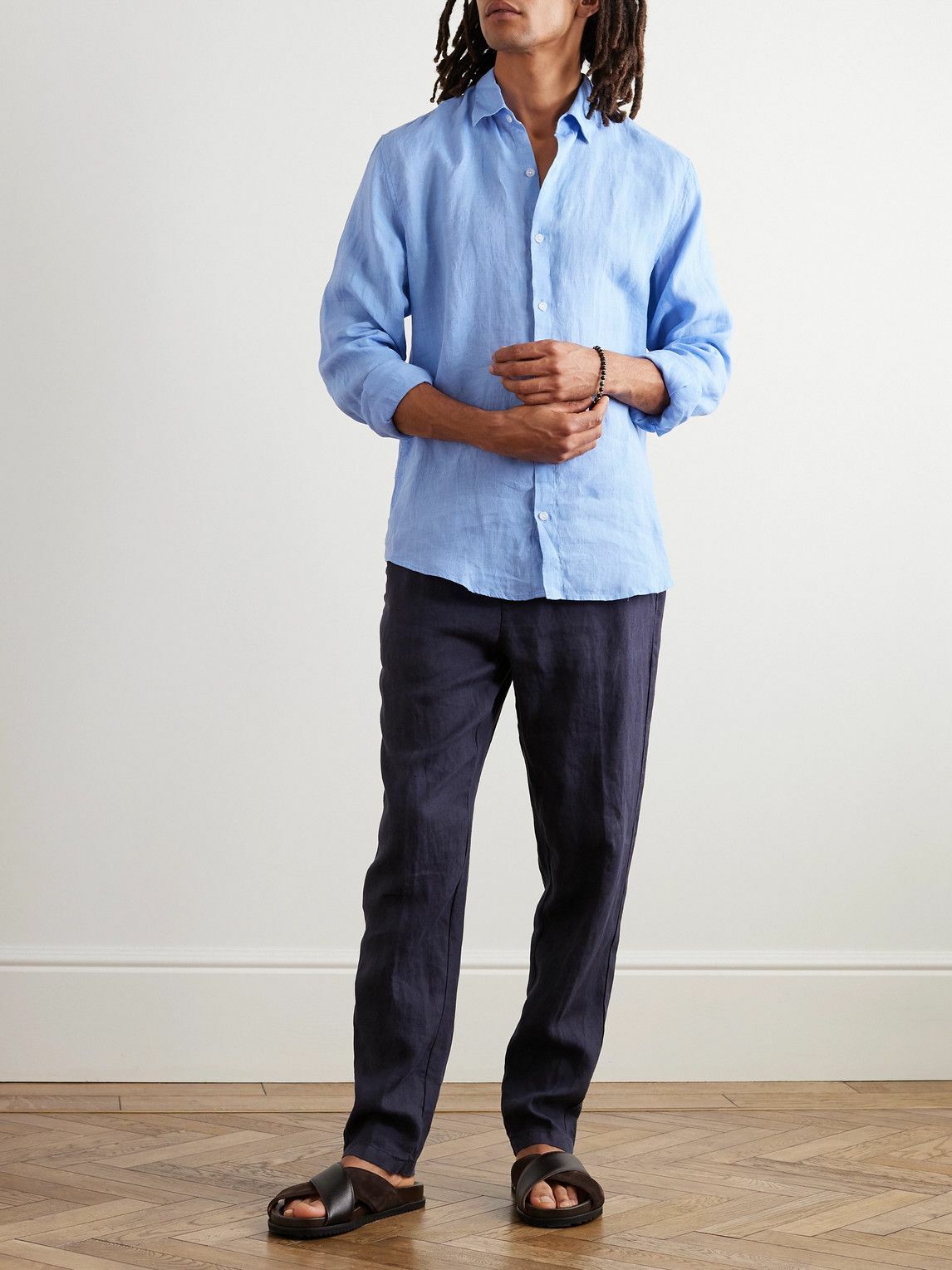 Sunspel - Linen Shirt - Blue Sunspel